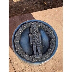 VTG 1984 Metzke Pewter Lid Tin Nutcracker Christmas Trinket Box Cookies